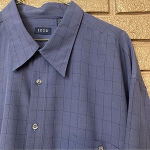 Izod Mens Large Check Dress Shirt XXL